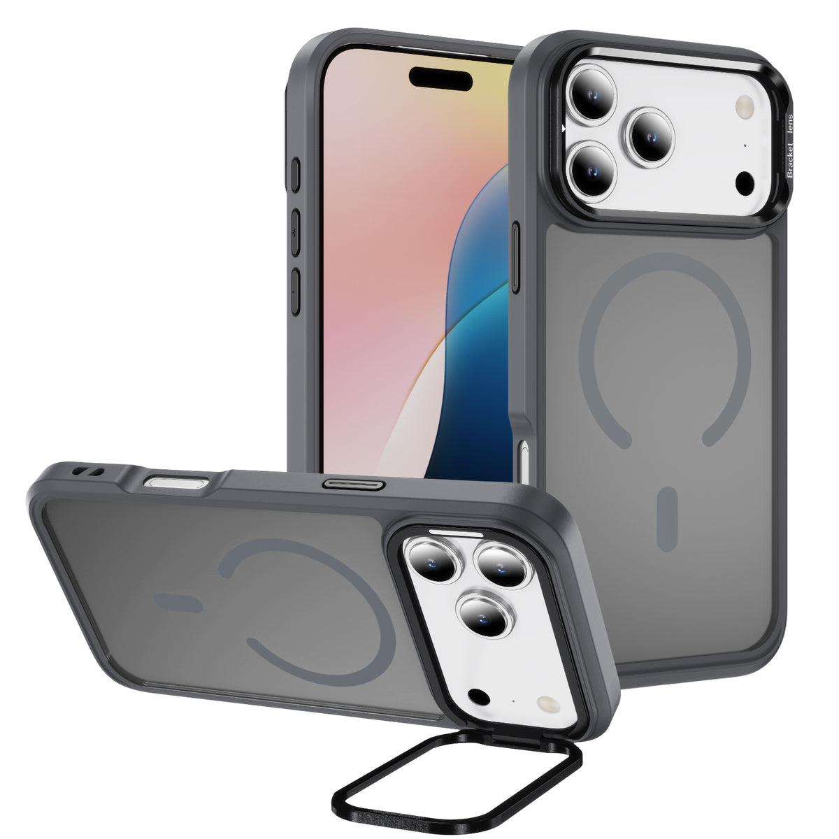 For Iphone 18 Pro Max Case with Camera Stand Magnetic Slim Translucent Matte Phone Case for iPhone 17 Pro Max