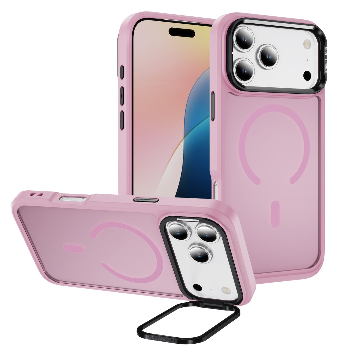 For Iphone 18 Pro Max Case with Camera Stand Magnetic Slim Translucent Matte Phone Case for iPhone 17 Pro Max