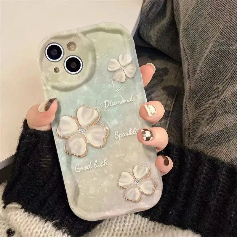 2025 Customized Cream Wave Style TPU Mobile Phone Case for iPhone 17/16/15 Fine Hole & Ins Style Plus Model Phone Accessories