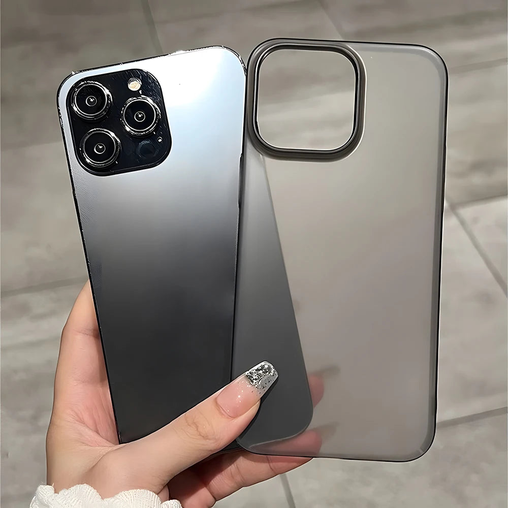 Translucent Clear Phone Case For iPhone 17 Air 16 Pro Max 15 14 16 Plus 13 12 Mini 11 Matte Black Soft TPU Shockproof Back Cover